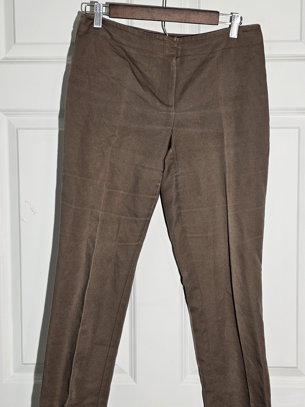 Chico’s Size 0 Brown Taupe Stretch Cotton Slim Ankle Pants